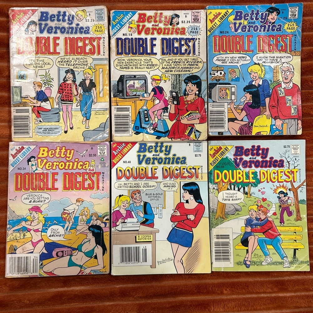 12 Betty and Veronica Double Digest Magazine Comic Books